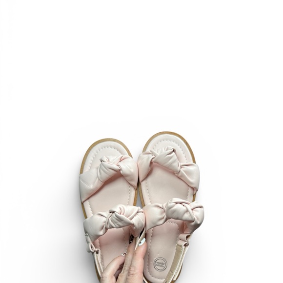 Kids Girls Blush Pink Knotted Sandals Size 3 - Picture 2 of 7